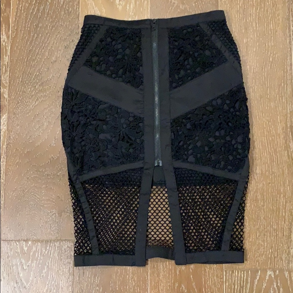 Black skirt with lace detail